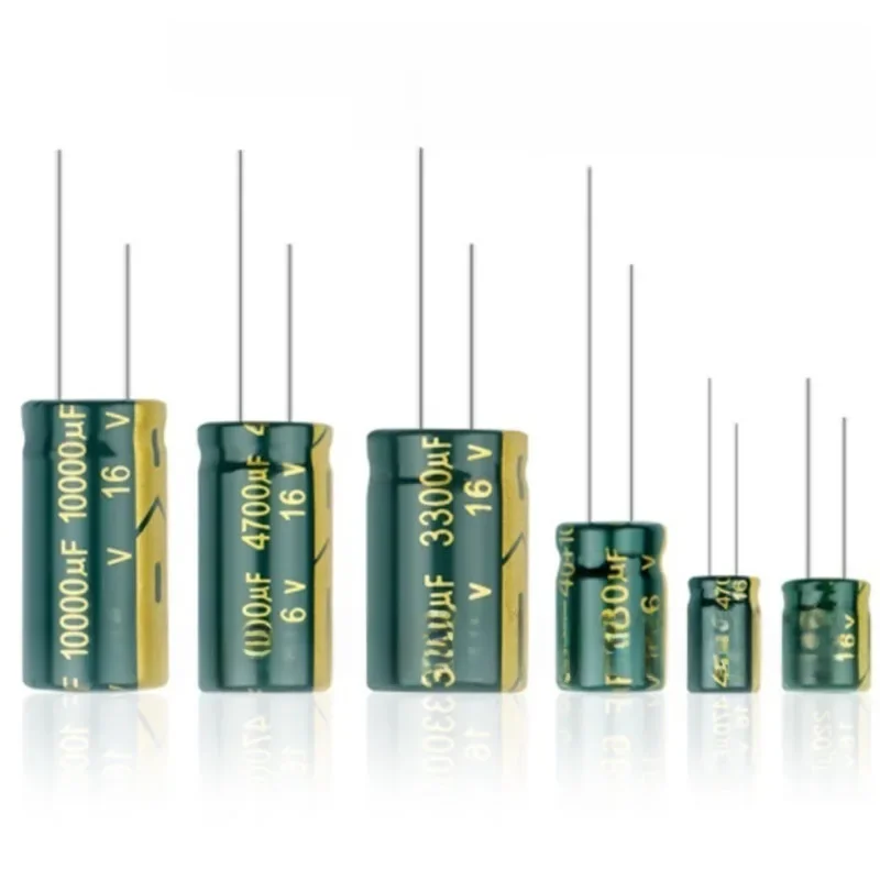 Capacitor de alumínio ESR baixo, 10V, 16V, 25V, 35V, 50V, 400V, 100UF, 220UF, 330UF, 470UF, 680UF,