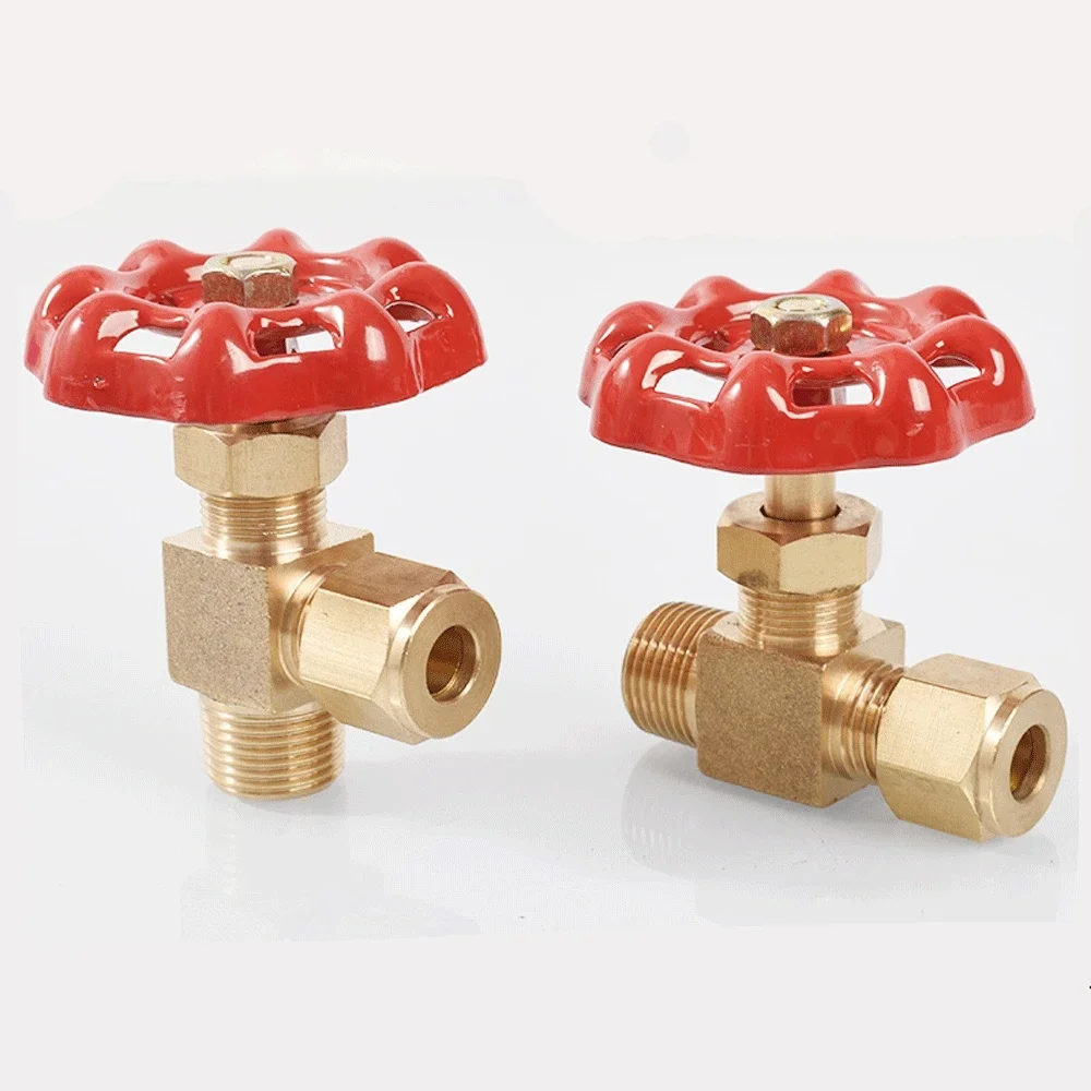 M12-M22 1/8 "1/4" 3/8 "1/2" BSP mężczyzna x 6 8 10 12mm kompresja Union Tube mosiądz prosto kolanko zawór iglicowy kontroler Flowe — zdjęcie 2
