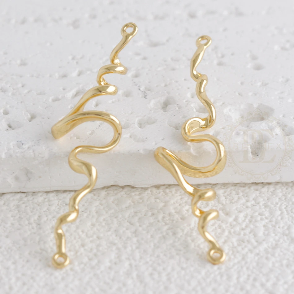 Fornitura fai-da-te: collegamento irregolare in ottone massiccio placcato premium in un unico pezzo - 48x12,1 mm (4906C-11)