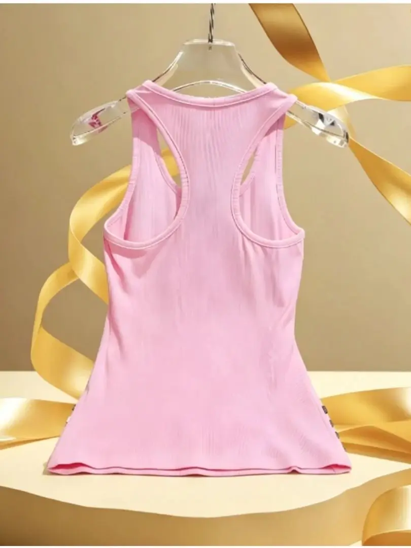 

Летний новый стильный женский модный топ из чистого хлопка с принтом и бретелями на шее