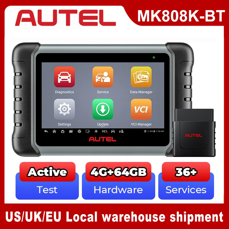 Outils de diagnostic Autel MaxiCOM MK808KBT PRO, diagnostic de tous les systèmes automobiles, lecteur de code OBD 2, codage des clés, test actif, PK MX808S