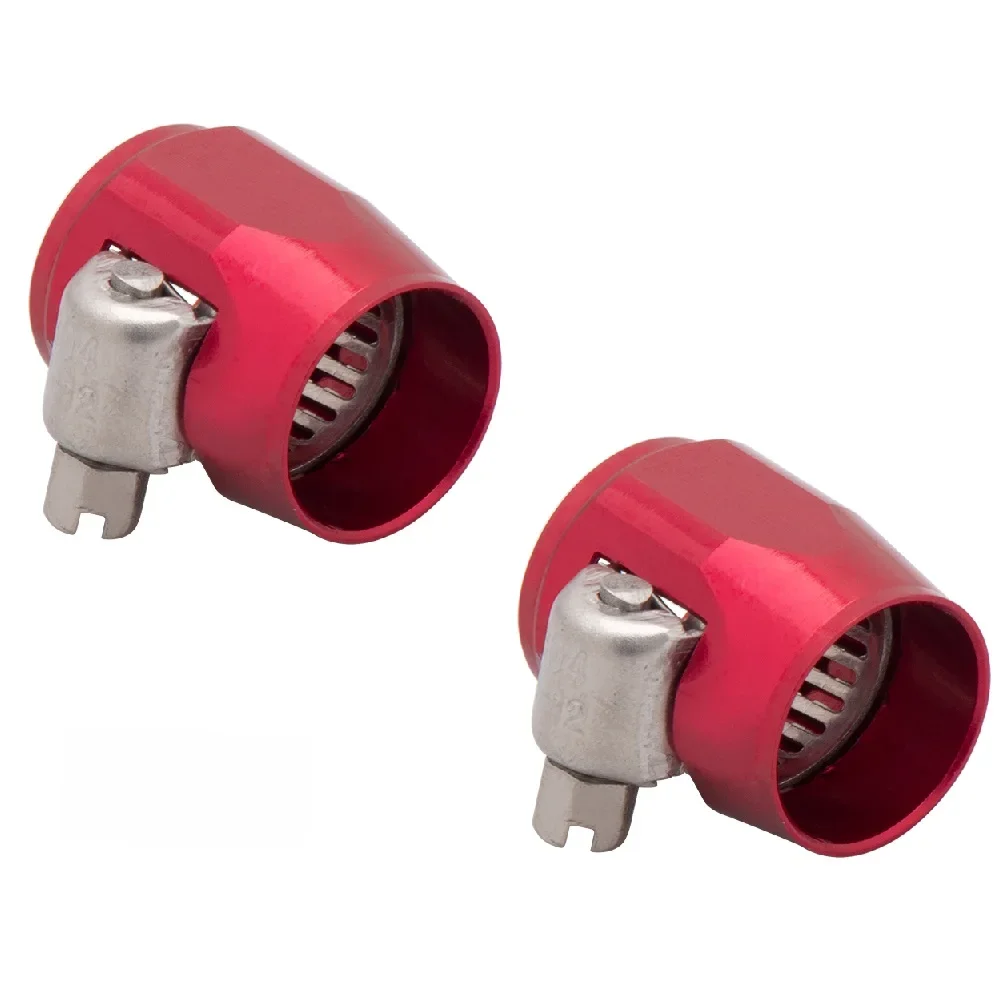 2 pièces collier de serrage AN4 AN6 AN8 AN10 fin tuyau de carburant pince huile eau Tube raccords de tuyau finisseur pinces hexagonales finitionurs rouge bleu noir