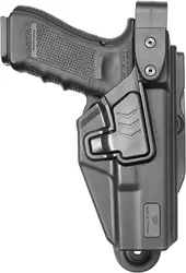 Level III Retention OWB Holster For Glock 17/19/31/32(Gen1-5),G22/23(Gen1-4),Unlock with index finger and thumb,Right hand