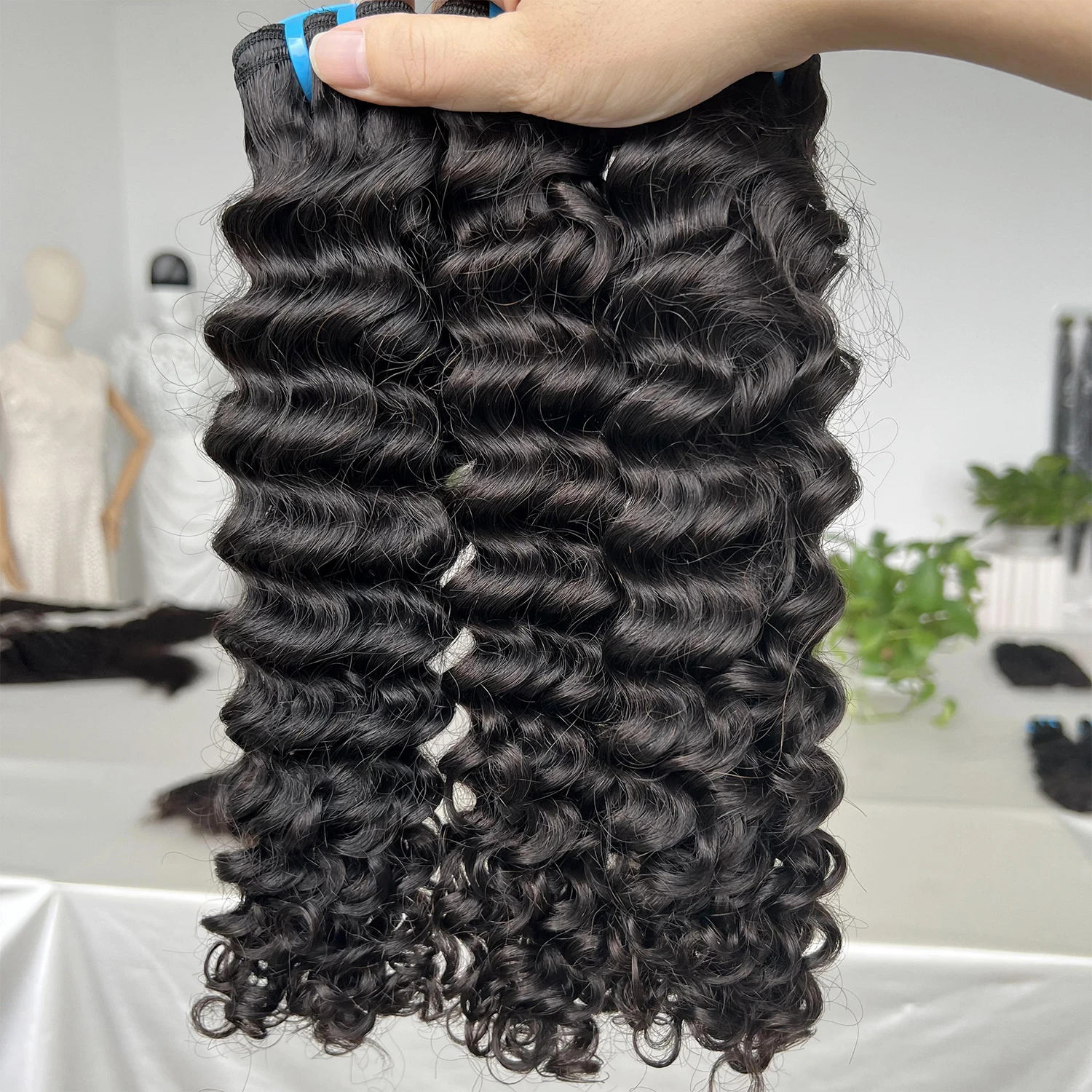 SWANEE 15A บาท Deep Curly Bundles 100% ดิบ Human Hair Bundles Virgin Remy ผม Deep Kinky Curly Hair Extensions สําหรับผู้หญิง