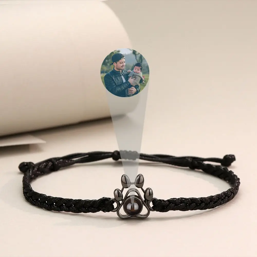 

New Fashion Personalized Custom Photo Braided Bracelet for Women Men Couple Projection Photo Bracelet Simple Jewelry Memory Gift