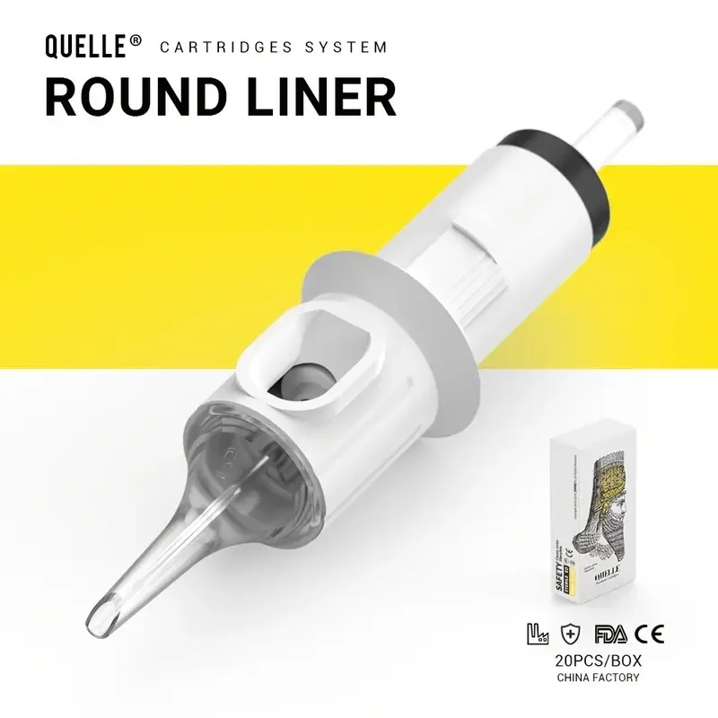 20PCS/BOX QUELLE Disposable Tattoo Cartridge Needles Professional Membrane Safety Cartridges For Rotary Tattoo Pen Machine