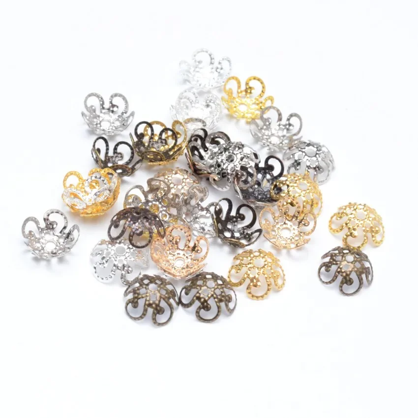 MIAOCHI biżuteria DIY 11mm filigran Metal Hollow kwiat koraliki modułowe zaślepki wisiorek DIY Charms złącza ocena biżuteria — zdjęcie 2