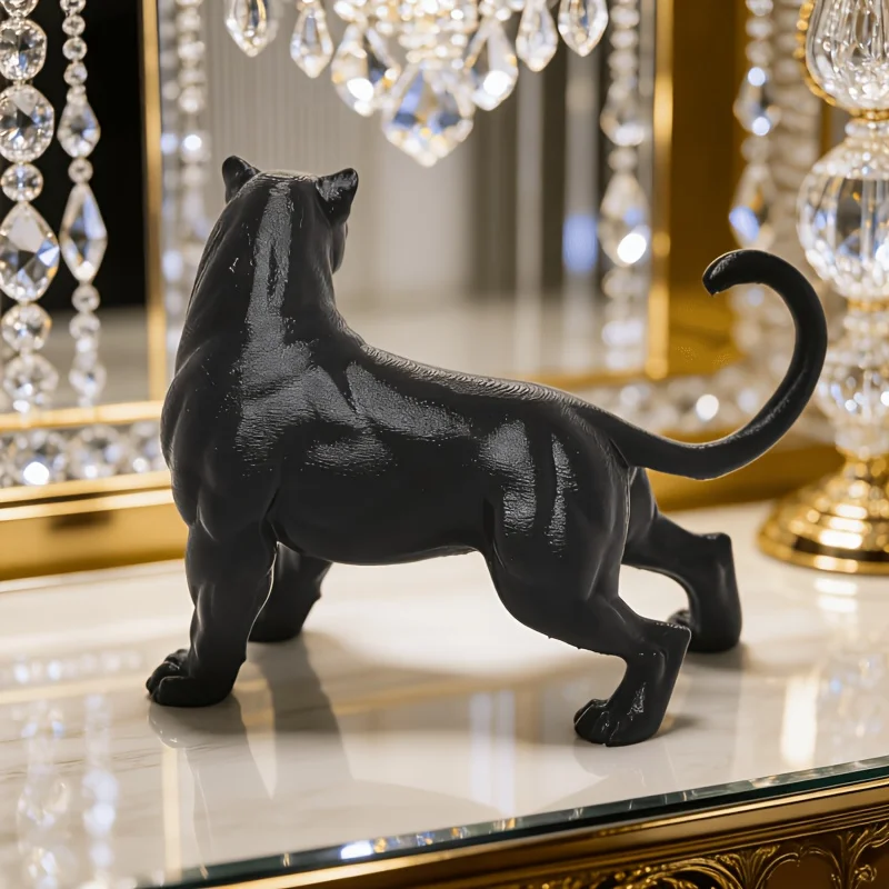 1 Stück robuste Schwarze-Panther-Statue mit einem traumhaften Design zur Dekoration von Schreibtischen, als kreatives Geschenk, zur Dekoration von Armaturenbrettern in Autos, zur Heimdekoration, zur Dekoration von Bons – Detail 6