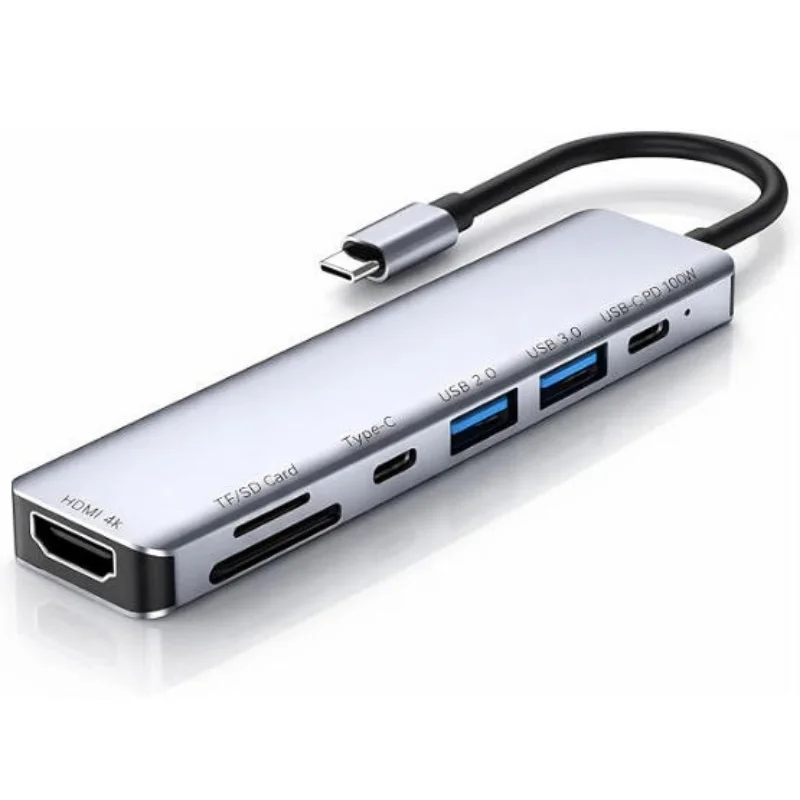 7-in-1 USB C Hub PD HDMI USB 3.0 USB 2.0 SD TF Card Reader Type C Multiport Adapter
