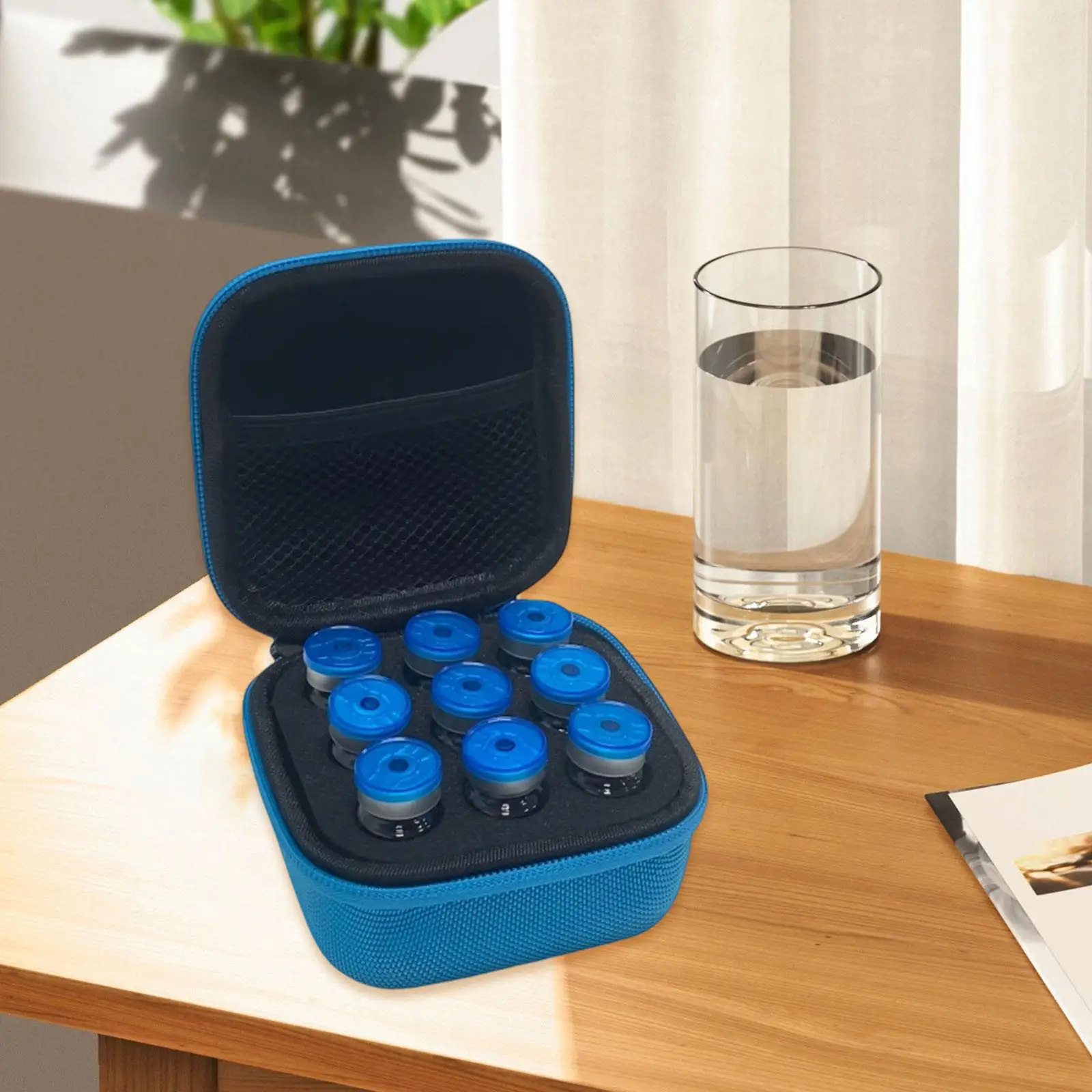 10ML 9/15 Vials Insulin Cooler Case EVA Waterproof Insulin Vials Portable Organizer Essentials Oil Case, for Trip Storage Tools