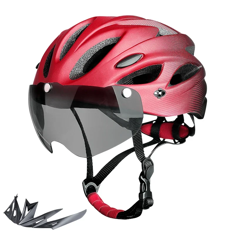 AliExpress NONE Bike Helmet with LED Tail Light Adult Cycling Helmet Fit 58-62cm Lightweight Breathable Colorful Bicycle Helmets Accessories