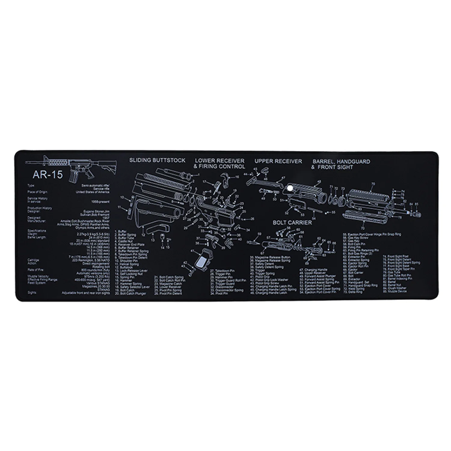 

Mouse AR 15 Gun Cleaning Mat Stitched Water&Solvent Resistant Non-Slip Mousepad for Laptop PC Desk/Rifle Shotgun Pistol Handgun