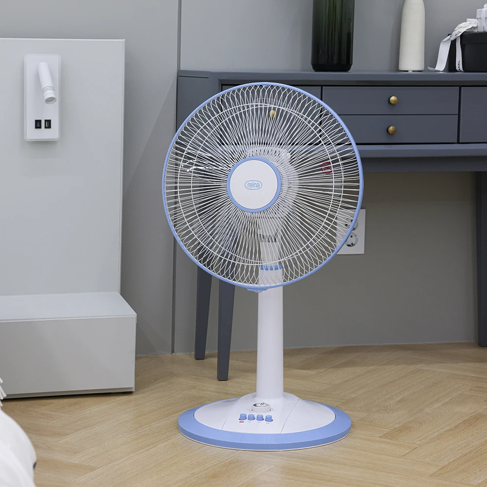Reyna-Elétrica Home Seat Stand Base Fan, 5 Leaf Timer, ventilador de chuva, RF-4101, 35cm, preço barato