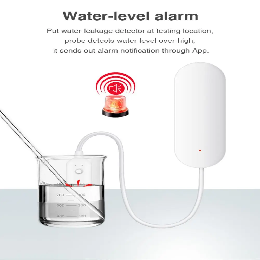 tuya wifi water leak sensor alarm flooding sensor smart water level sensor alert overflow works with Alexa Google Assistant