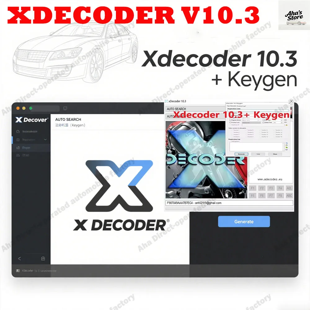 

New XDecoder 10.3 obd2 scanner with Free Keygen DTC Remover DTC OFF Delete Car accessories Software License Full Activated Key