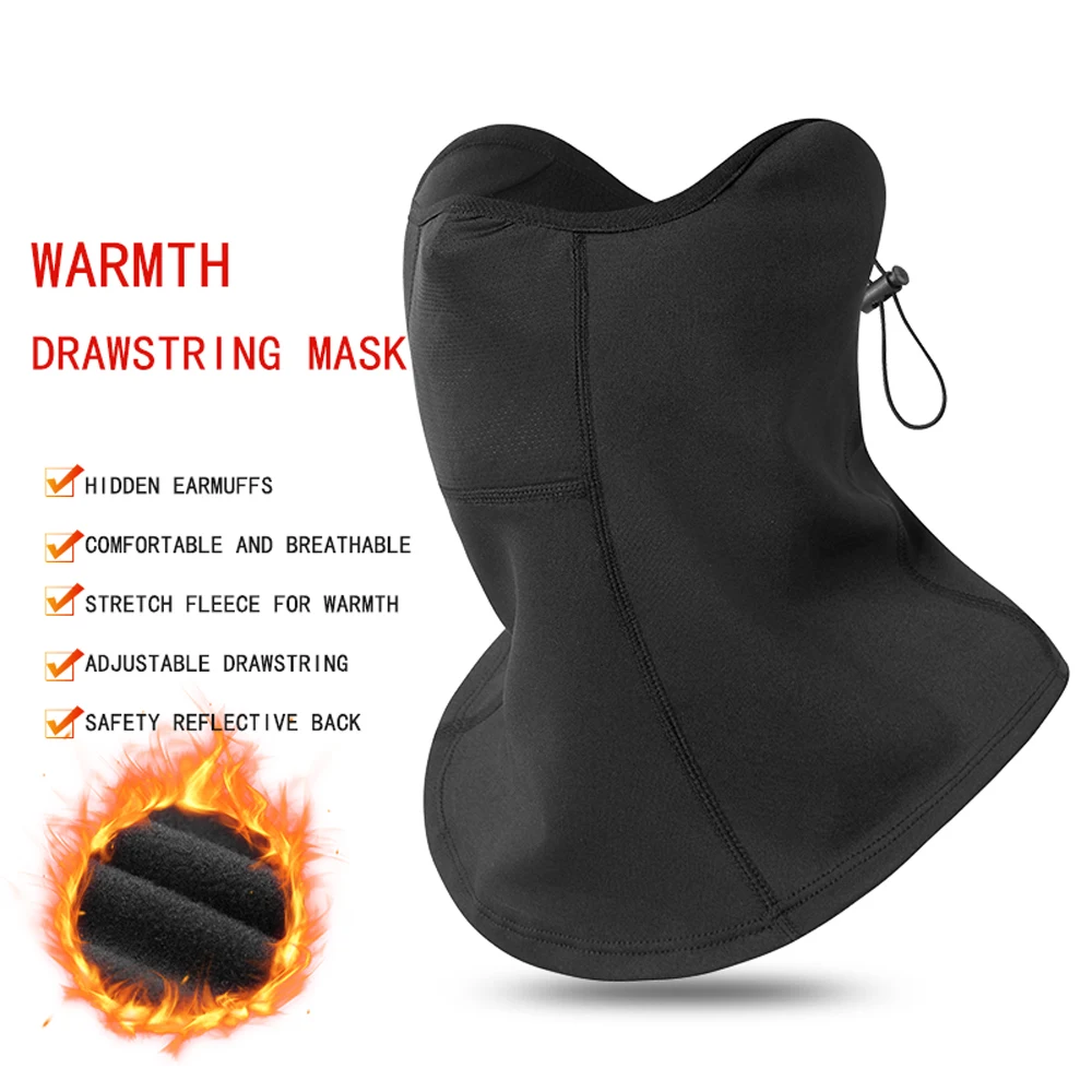Inverno ciclismo máscara quente ao ar livre máscara grossa à prova de frio pescoço colarinho proteção facial pescoço capa de lã engrossado cabeça capa masculina um