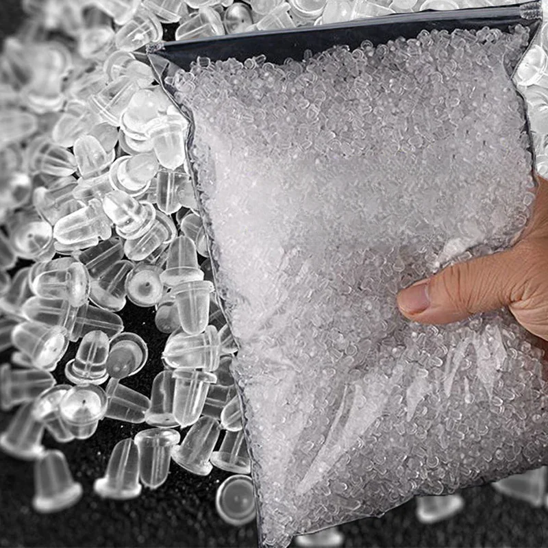 2000 sztuk przezroczyste gumowe zapięcie do kolczyków nakrętka do uszu zatyczki do kolczyków plecy DIY silikonowe kolczyki do uszu ustalenia części biżuterii Making — zdjęcie 2