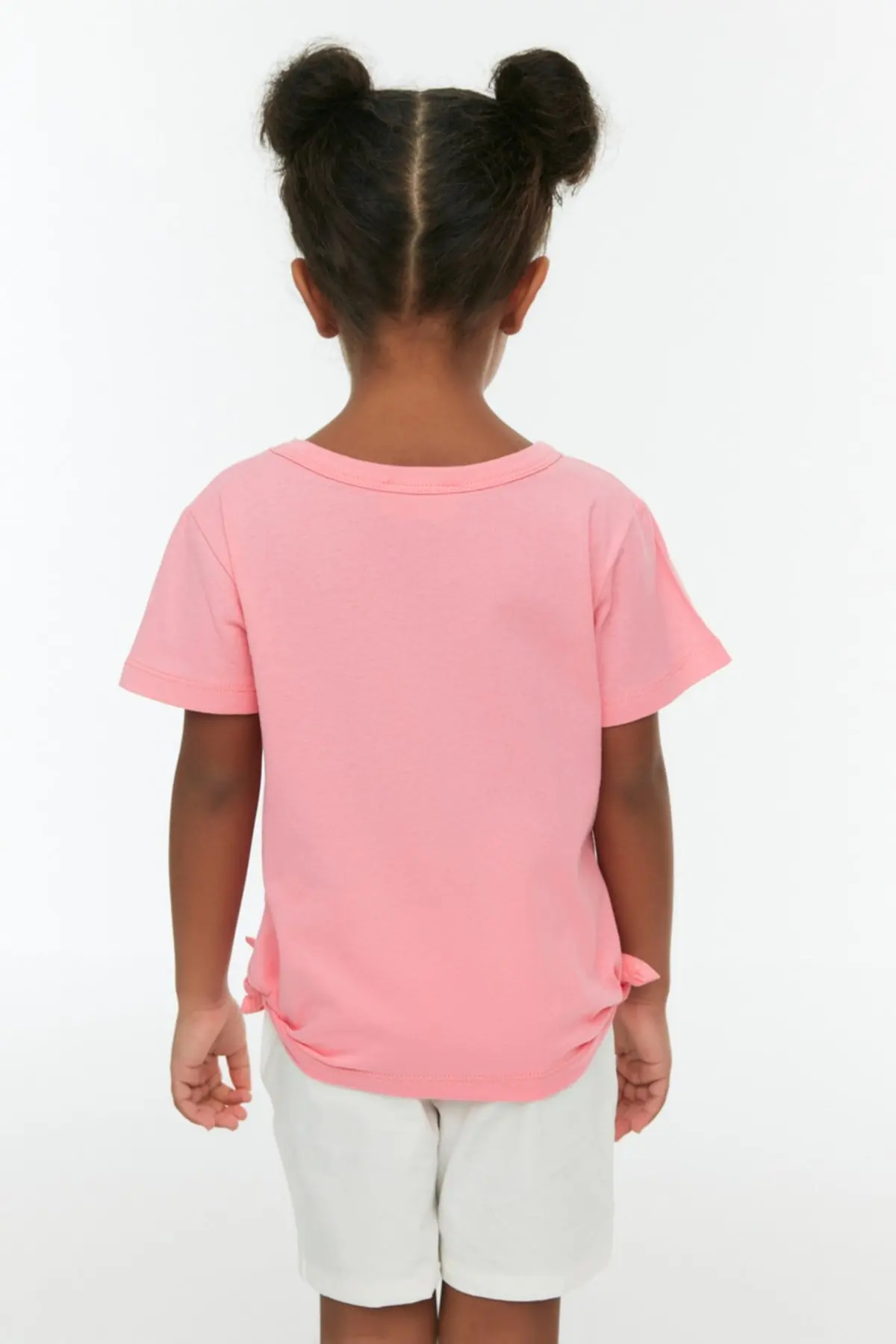 Kaus Rajutan Anak Perempuan Gusset Sisi Merah Muda