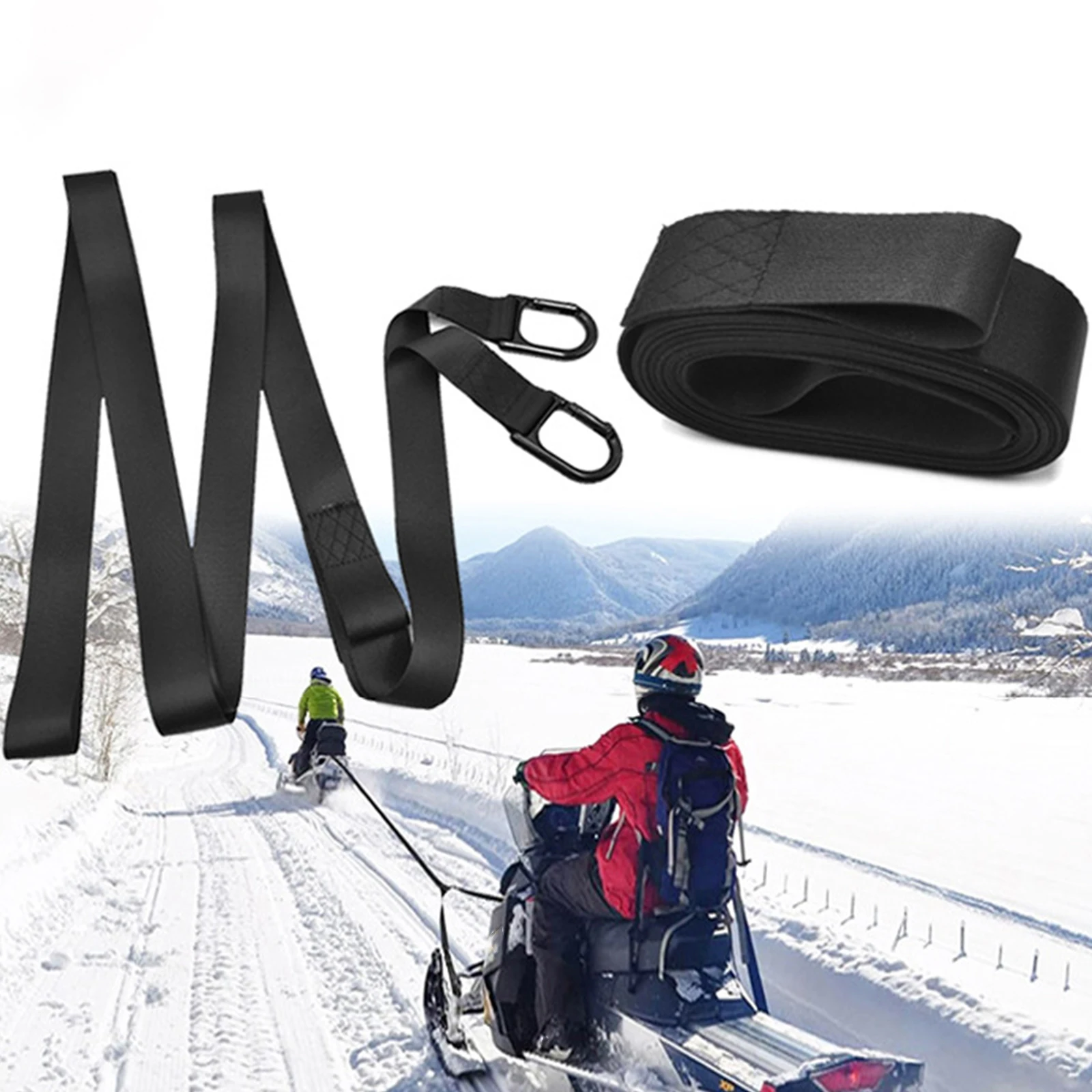 الثقيلة حزام سحب الثلج مع السنانير اضافية طويلة الطوارئ على الطرق الوعرة حبل للسحب عززت زلاجات سحب حبل الملحقات