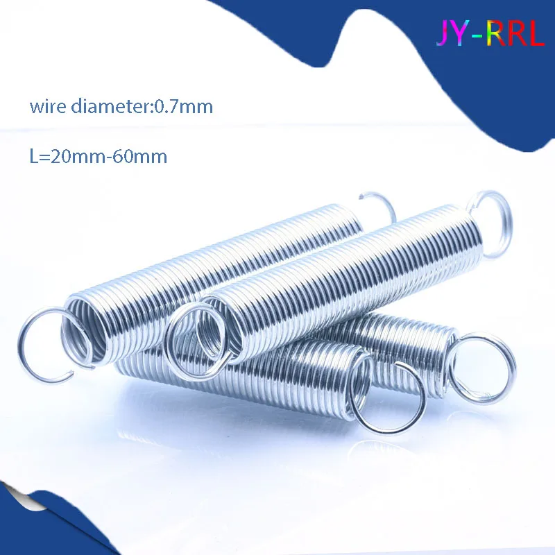 Open Hook Tension Spring Pullback Spring Coil Extension Spring Draught Spring Wire Diameter 0.7mm OD 6mm 7mm Length 20mm To 60mm