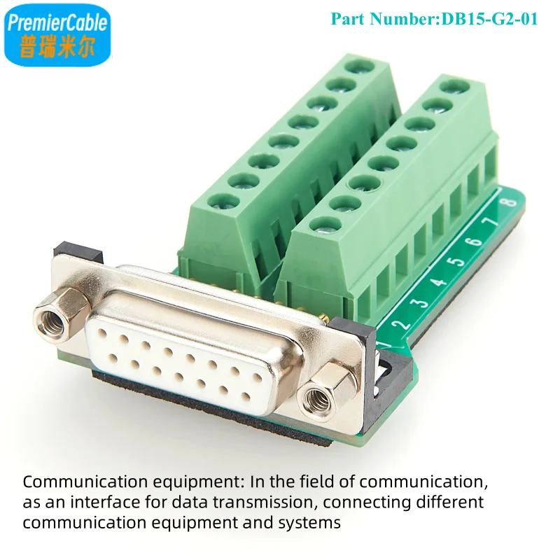 DB15 Solderless Connector DB15 Screw Female Terminal Block D-SUB 15Pin to 2-Row Serial Terminal Breakout Board Signal Module