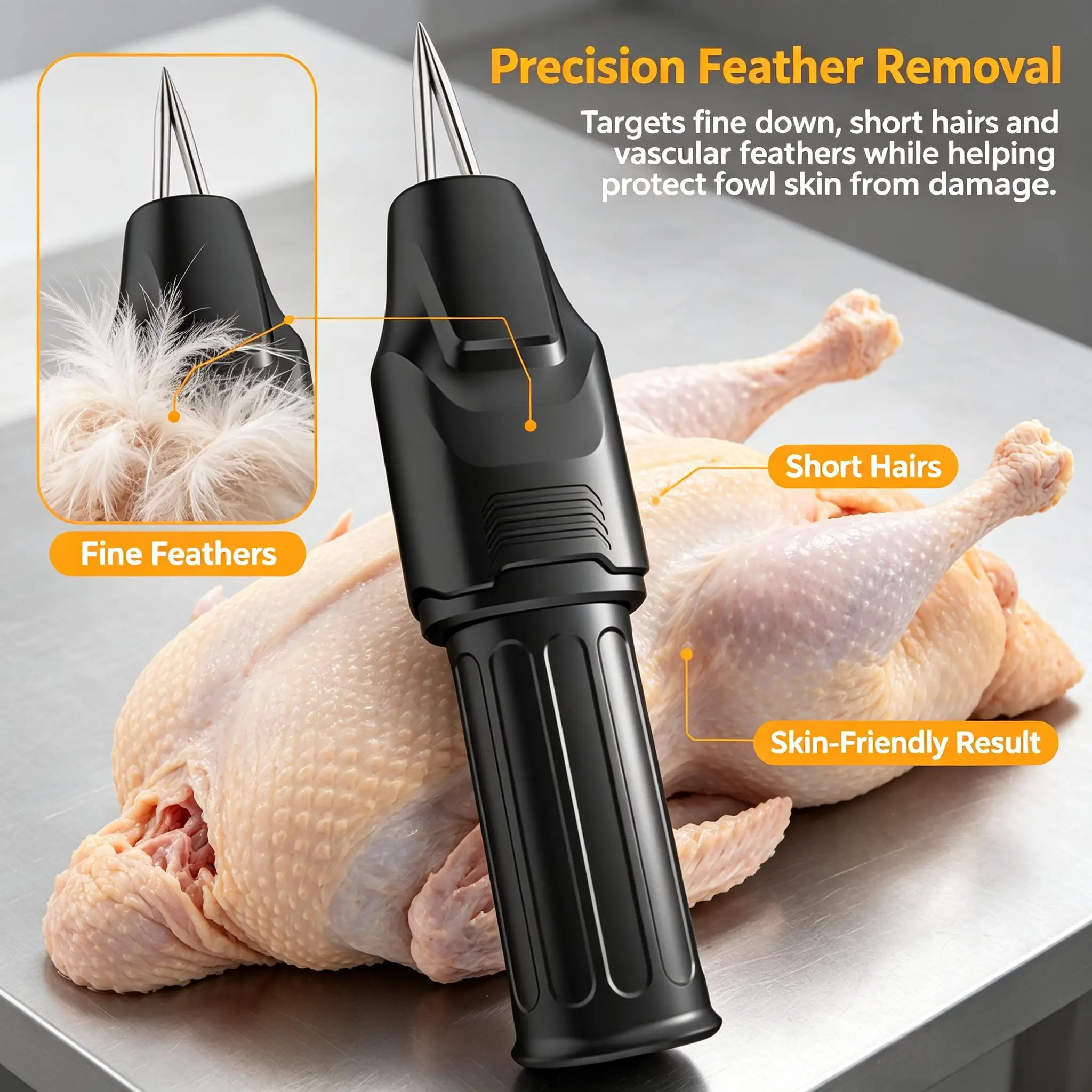 Electric Livestock Plucker Ergonomic Design Handheld Feather Plucker Automatic Chicken Defeathering Tool High Power for Abattoir