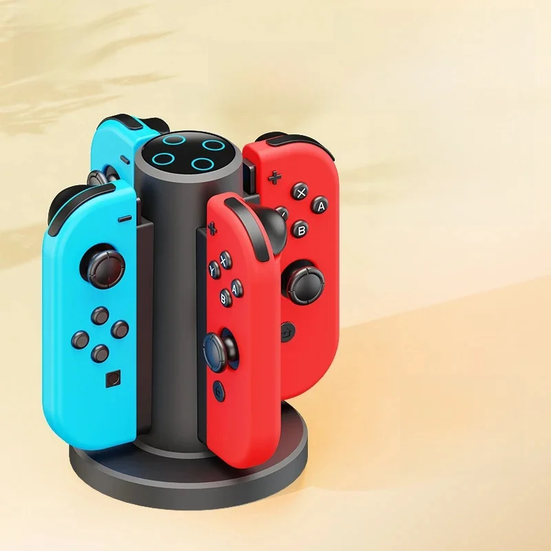 HONCAM 4 en 1 pour station de chargeur Nintendo Switch avec 4 Joy-cons base de Charge multifonctionnelle support de Charge DC5V/2A