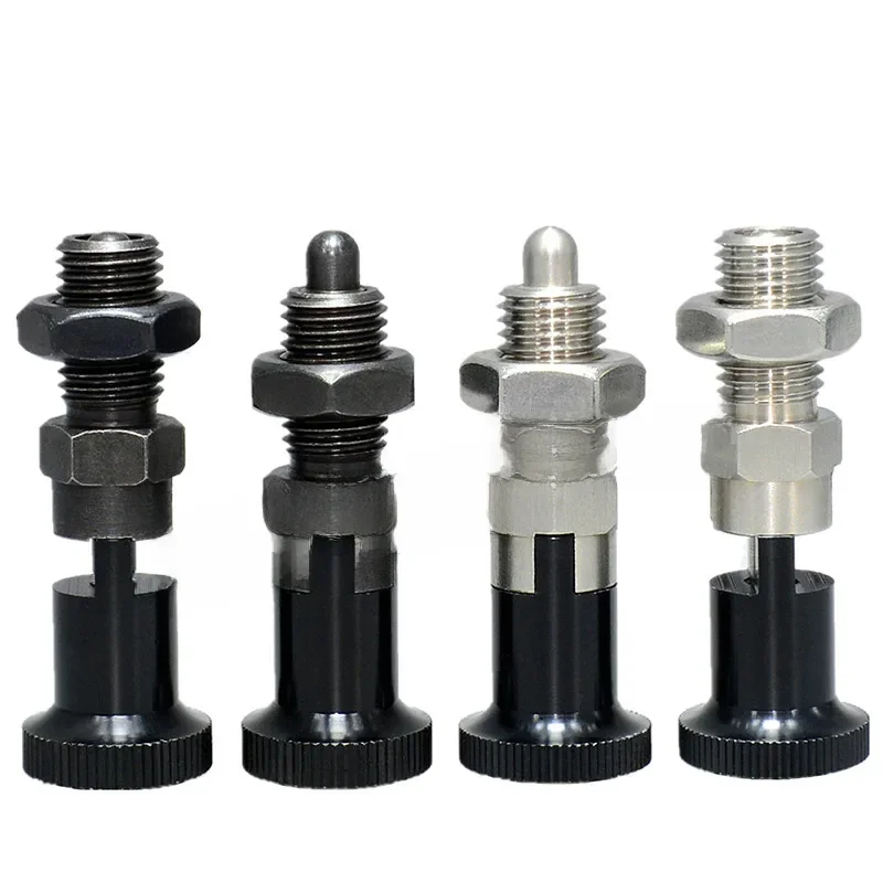 Plongeurs à ressort d'assistance, livraison gratuite, plongeurs à ressort de type retour, bouton en aluminium, goupille de verrouillage à ressort, filetage fin, en stock