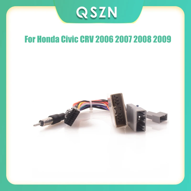 

Auto 1pcs For Honda Civic CRV 2006 2007 2008 2009 Car Multimedia 16Pin Wiring Connector Radio Antenna Adapter Power Wire Cable