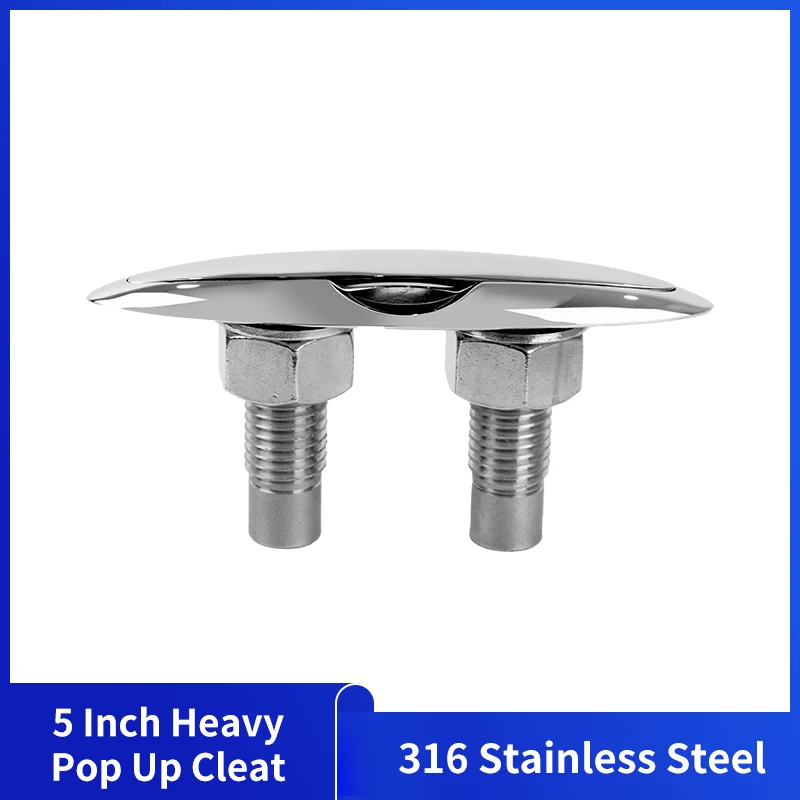 316 Stainless Steel 5 Inch Heavy Pop Up Boat Cleat Double-Deck Marine Neat Cleat Replacement Accessories