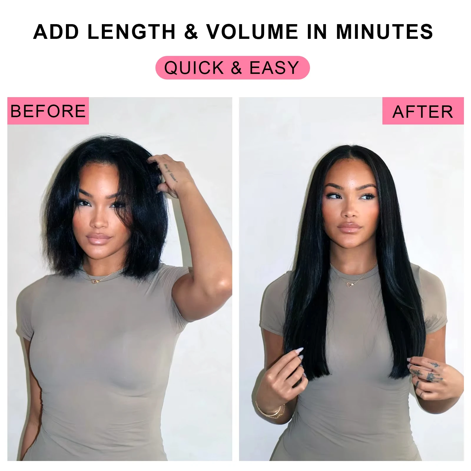 40 بوصة مستقيم كليب Ins وصلات شعر الإنسان الشعر 16A البرازيلي ريمي الشعر البشري الطبيعي 70 جرام 10 قطعة/المجموعة كامل الرأس للنساء