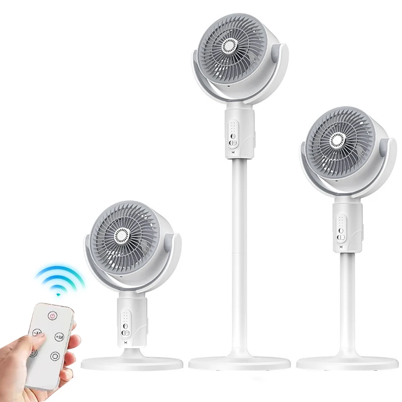 Ventilateur sur pied réglable en hauteur (3 niveaux) avec télécommande, oscillation à 90°, 5 vitesses, silencieux (27 dB), minuterie 8h, pour la maison