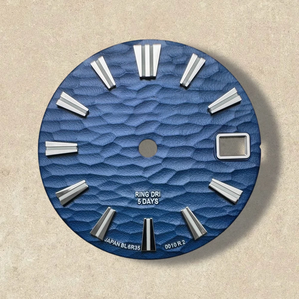 Logo GS 28.5Mm dengan Dial Grand S Cocok Cocok NH35/NH36/4R/7S Gerakan Jepang Gelombang Lumen Hijau Aksesori Jam Tangan Berkualitas Tinggi ﻿