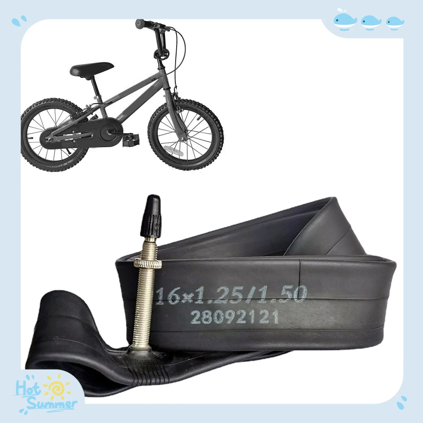 

Bike Inner Tube with Presta Valve Fits 16 inch Premium Rubber Replacement Bike Tube for Electric Bicycle Cycling Road Parts