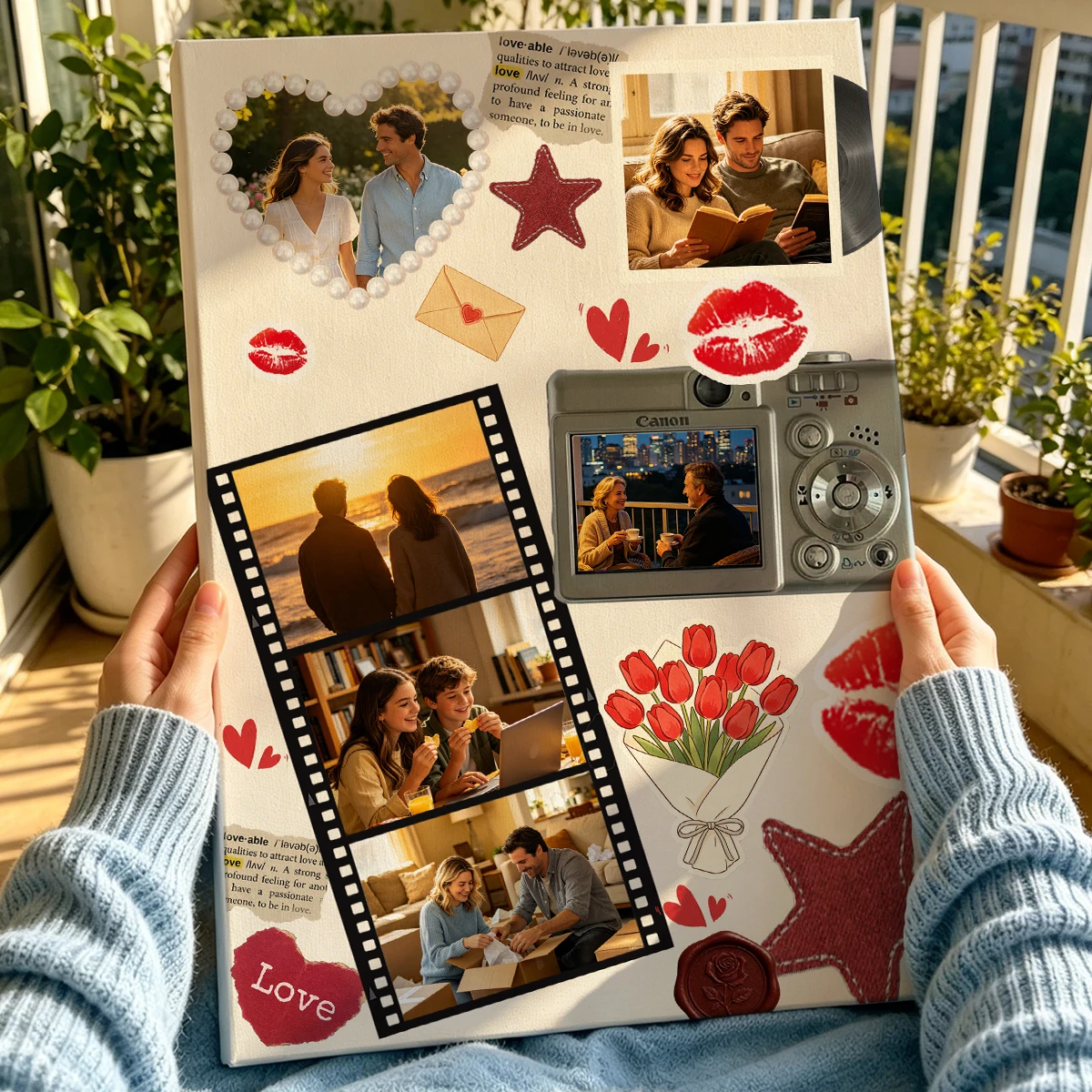 Custom Photo Frame, Personalized Couples Picture Frame Elegant Minimalist Style for Wall Hanging and Desktop Display.