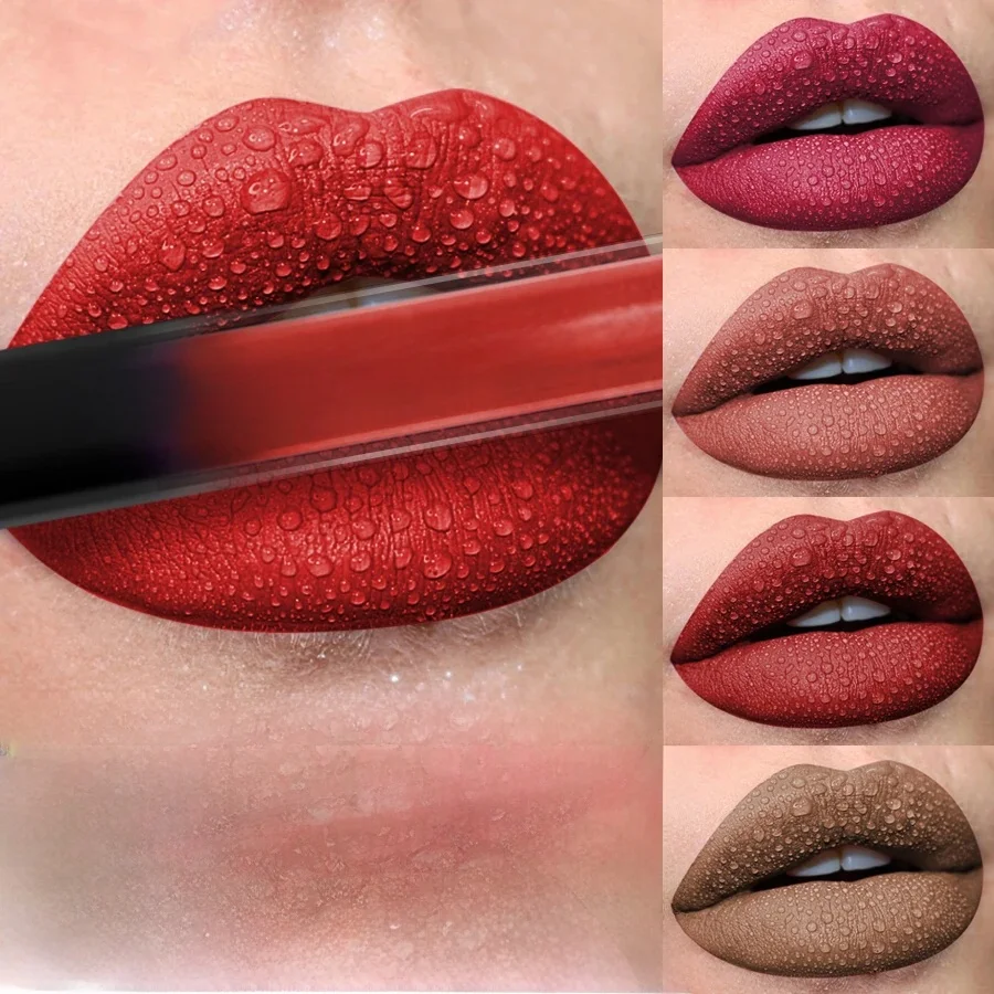 19 kleuren Matte Fluwelen Lipgloss Waterdichte Vloeibare Lipstick Naakt Zwarte Lippen tint Make-Up Lip Glazuur Cosmetica Rode Lip Stain Schoonheid - afbeelding 2