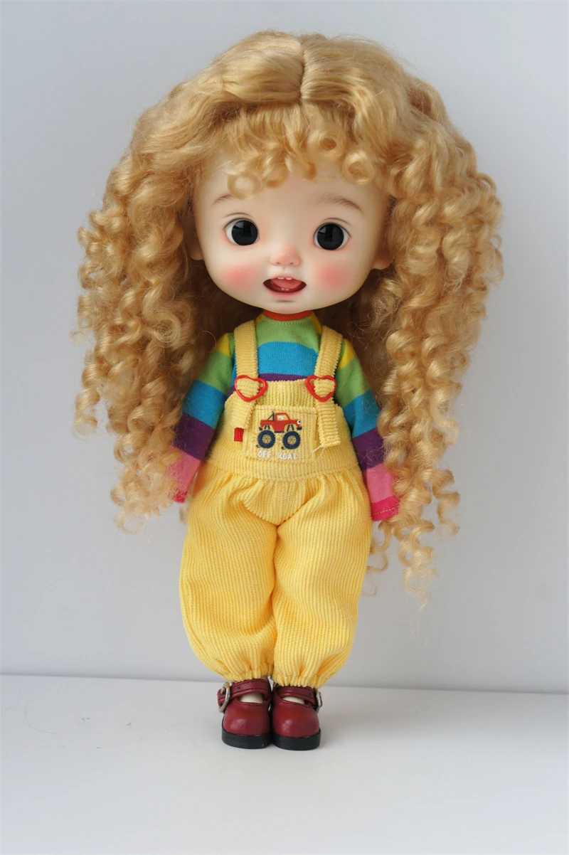 D28002l novo material penteado mohair bjd peruca para tamanho 8-9 polegada 10-11 polegada blythe popular extremamente longo encaracolado boneca acessórios de cabelo