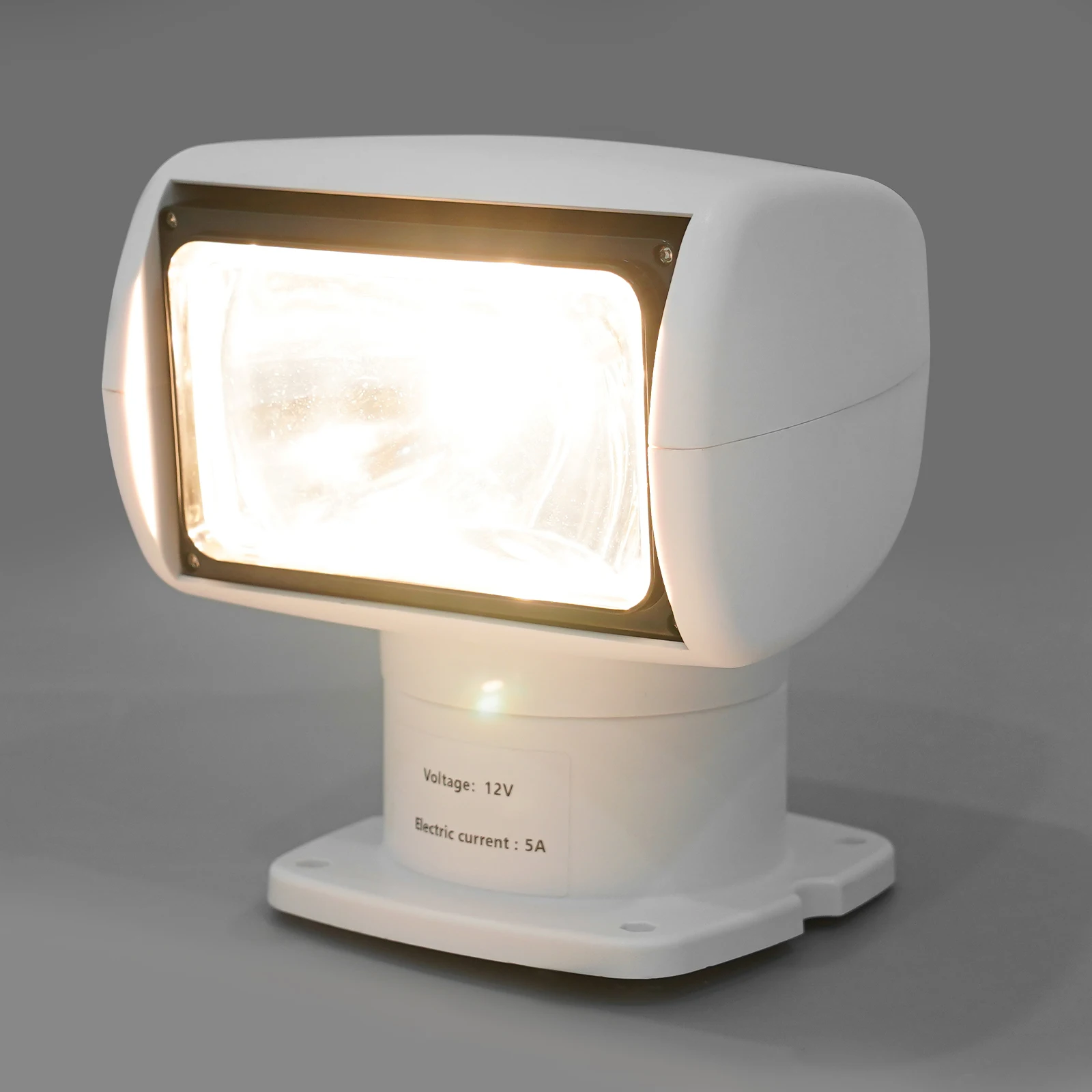 

100W 12V Boat Searchlight with Remote Control, 320° Rotation Marine Spotlight, Waterproof IP65 Halogen Light for Yacht Fishing B