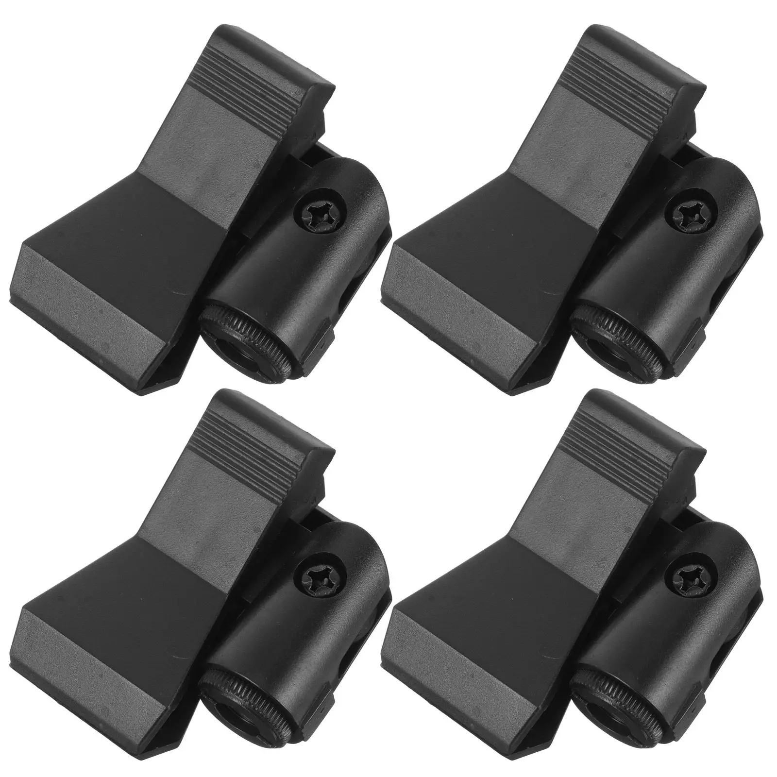 Clipe de microfone universal com 4 unidades, clipe de microfone de plástico de alta resistência, compatível com microfones sem fio portáteis, adequado para transmissão ao vivo em casa e karaokê