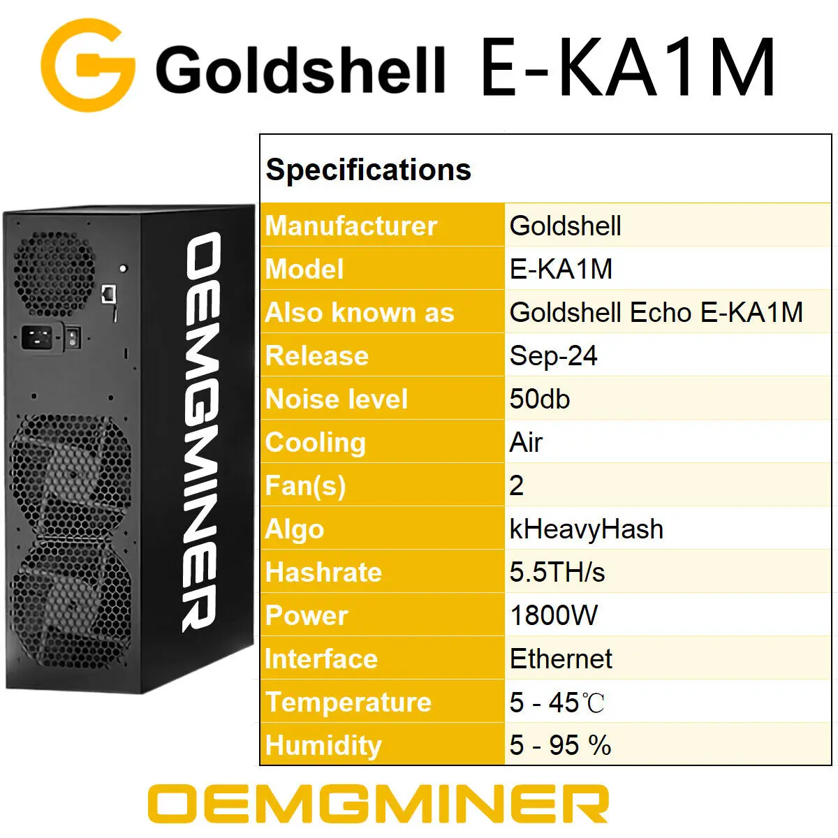 SPECIALE AANBIEDING KOOP 2 KRIJG 1 GRATIS NIEUW Miner Goldshell E-AL1M 4.4TH 1800W ALPH Zwart 3-algoritme met PSU Op voorraad KOOP UIT DE VS