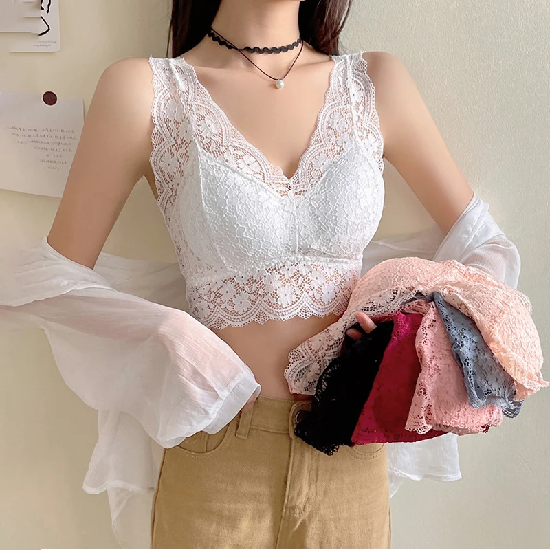 3pcs Women's Floral Lace Brale - Bralette Wireless Soft 评论和价格