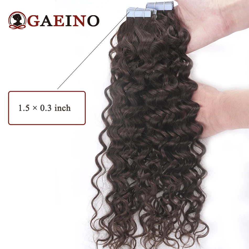 Cinta en extensiones de cabello humano ondulado, cinta de cabello rizado Remy, 100% cabello Remy Real, 2,5 g/pc, extensiones de cabello para salón