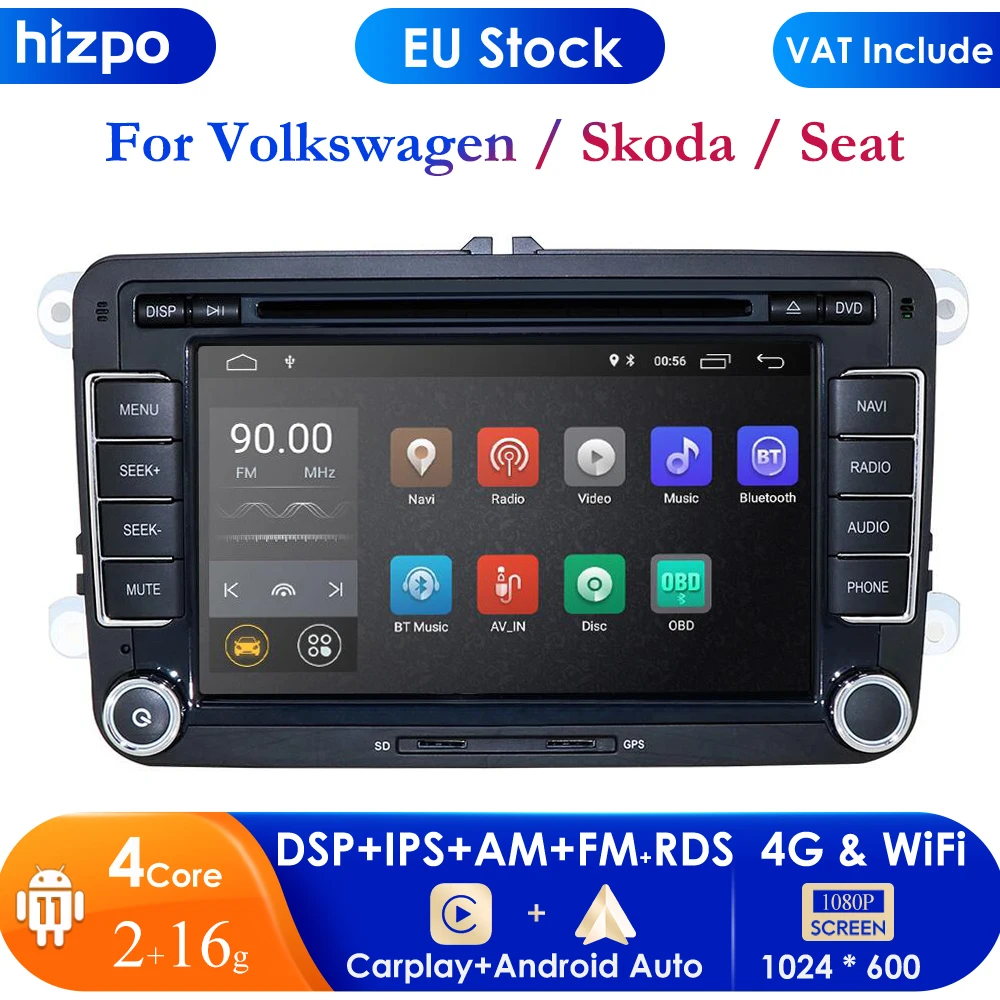 7inch DSP 2 Din Android Car Radio DVD GPS for VW Volkswagen Skoda Octavia Golf 5 6 Touran Passat B6 Polo Jetta Sharan Caddy Seat