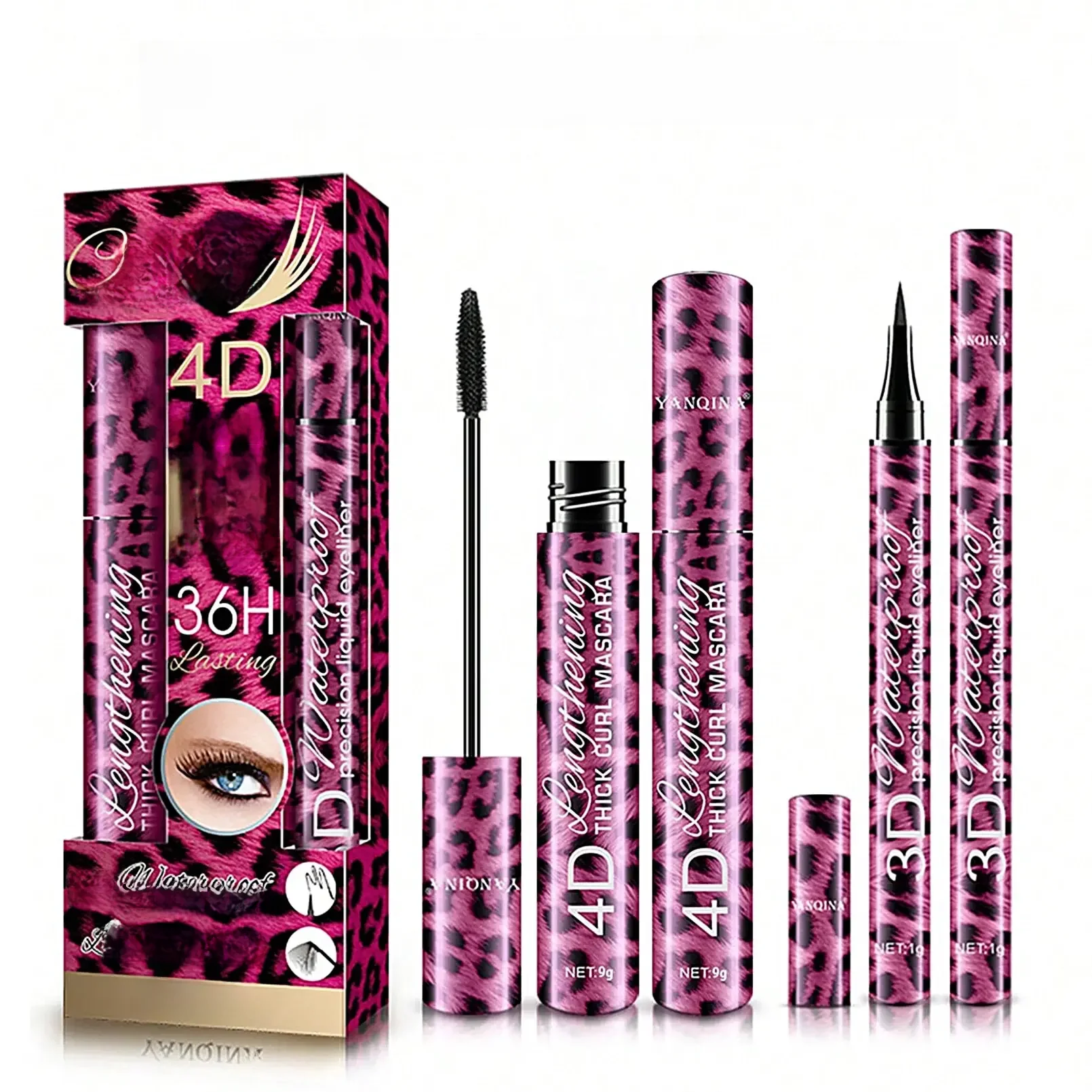 YANQhr-Crayon Eyeliner Liquide 4D, Ensemble de Mascara Waterproof, Cosmétiques, Eye Liner Optique, Curling Mascara, EyebloggPays l, Maquillage des Yeux