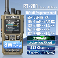 Radtel RT-900 Grey 8W Full band Ham Radio Walkie Talkie 512CH Air Band Two Way Radio Station Aviation NOAA  Marine River PTT