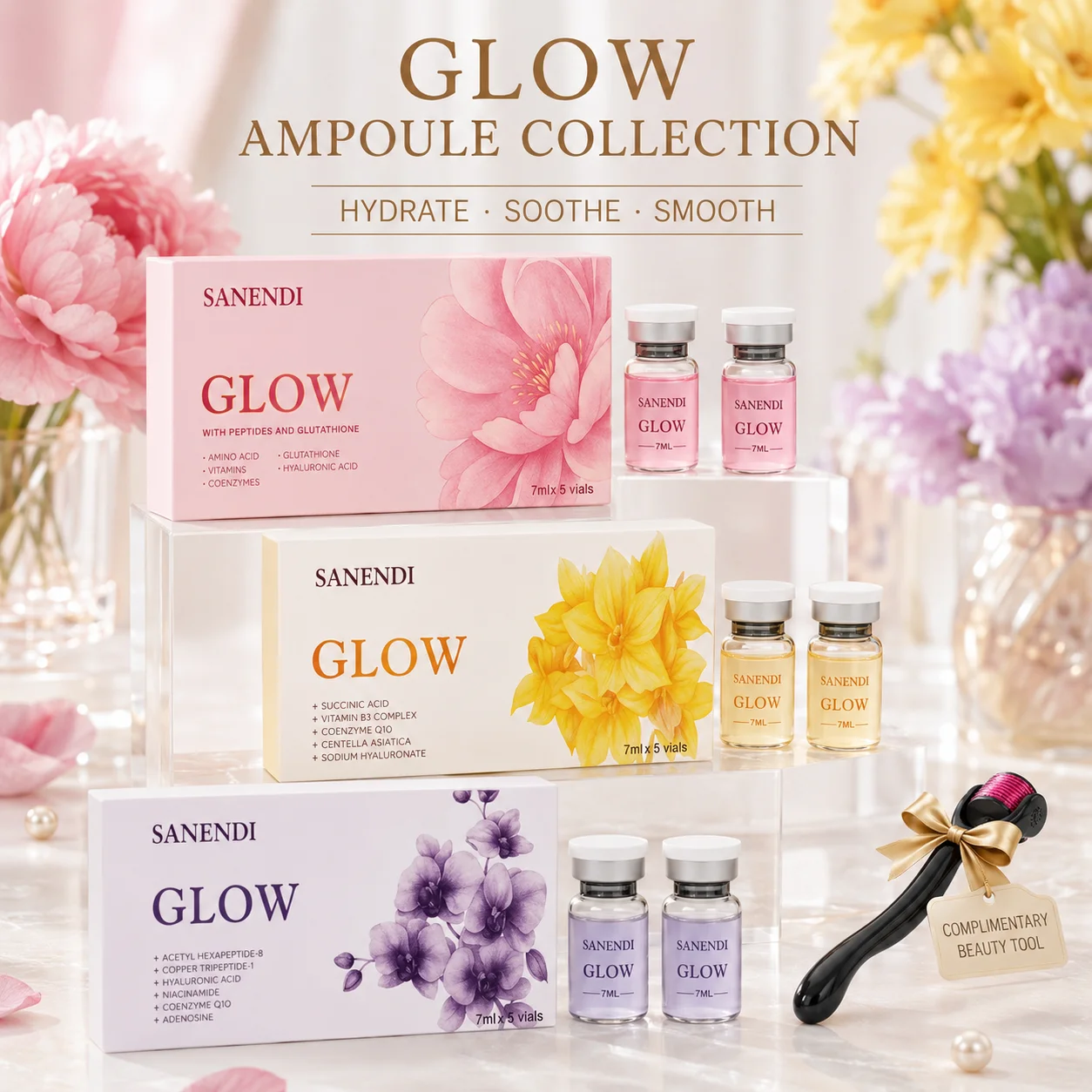sanendi-glow-siero-viso-in-fiale-7ml-x-5-fiale-idratante-lenitivo-per-una-pelle-dall'aspetto-piu-tonico-per-la-routine-con-derma-pen