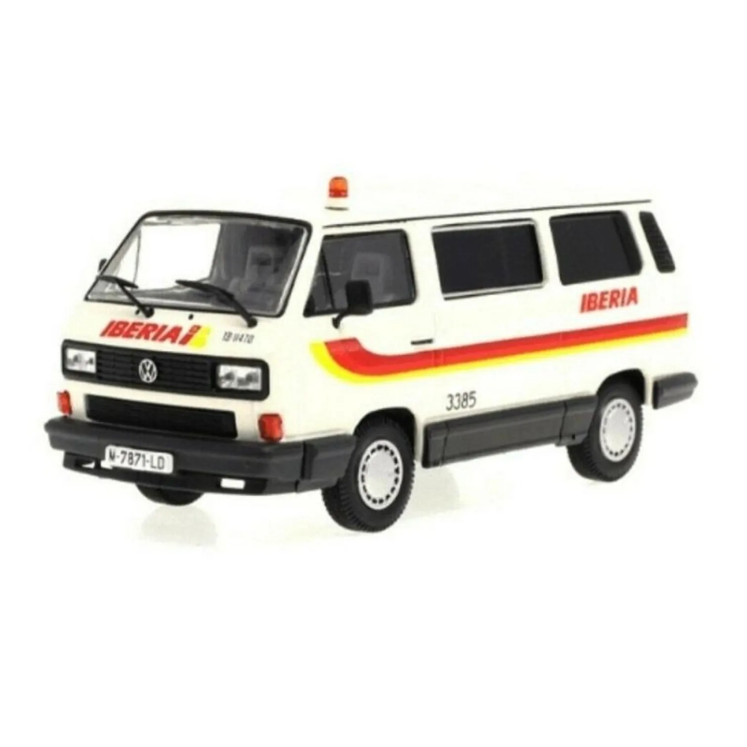 Salvat, Véhicule utilitaire classique Iberia T3 avec un grand espace intérieur, échelle 1:43, miniature en métal moulé sous pression, collections de véhicules de livraison et de service, Histoire sur nos routes, sans emballage, l'emballage sous blister peut être froissé, base d'identification
