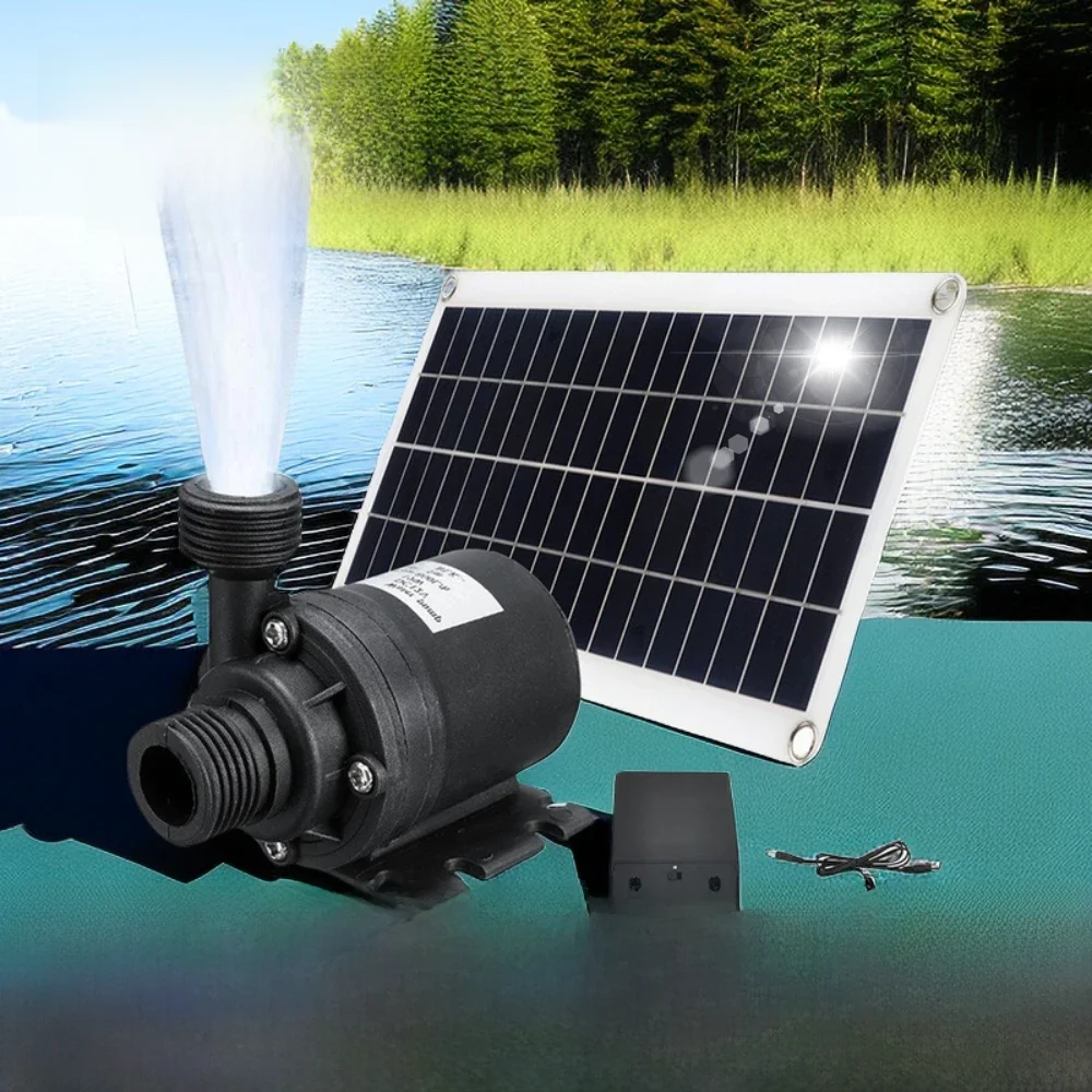 800L/H Water Pump 12V Solar Panel Power Bank  Set Ultra-quiet Submersible Water Pump Motory Fish Pond Garden Fountain Decoration