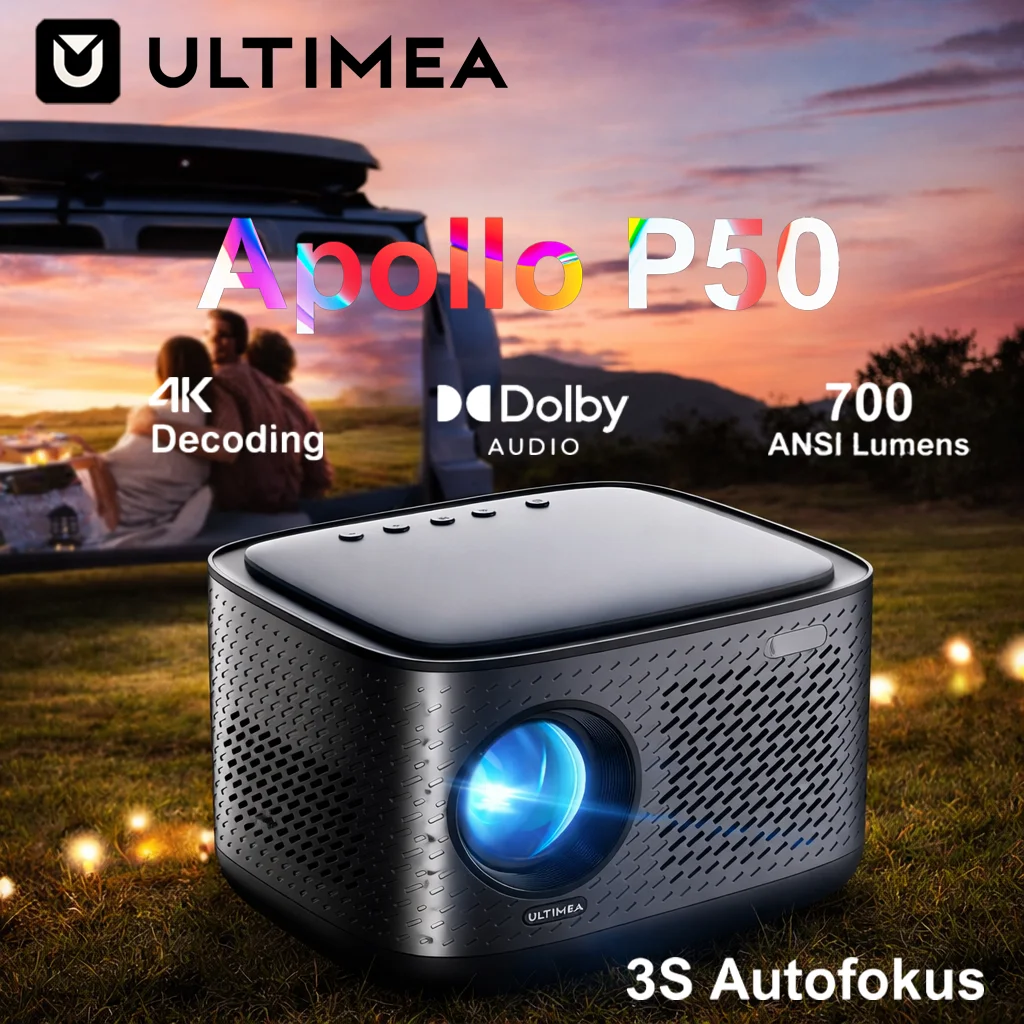ULTIMEA Outdoor Netflix projector with 1000 + Apps, 700 ANSI, Native 1080P, 4K support movie projector for Garden & Camping