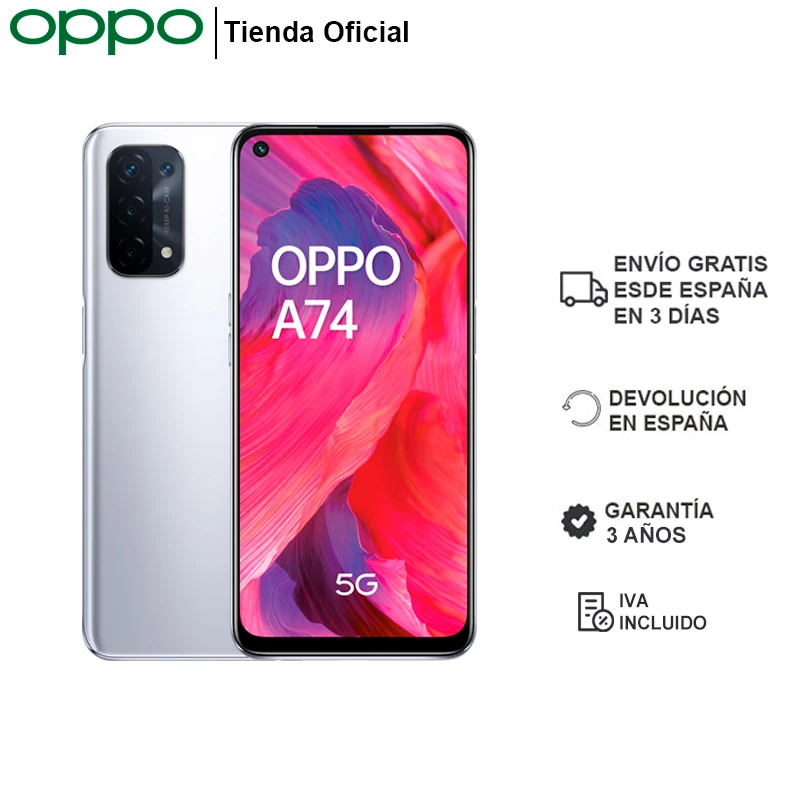 OPPO A74 5G 6GB/128GB Smartphone NFC 6.49 FHD + SuperVOOC charging back camera quad Dual SIM warranty 2 years